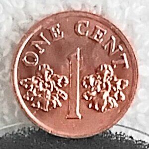 Circulated 1994 Singapore 1 Cent Singapura Coin Made of Copper Plated Zinc!!